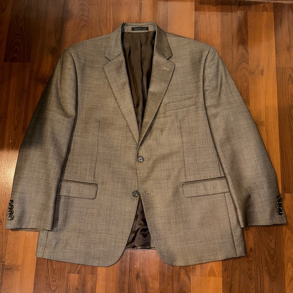 2 Piece Chaps Brown / Gray Suit Jacket and Pants